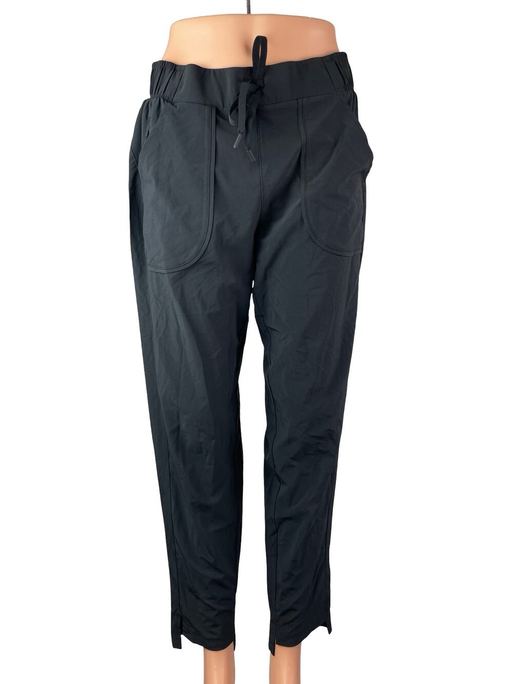 All In Motion Women's Black High Waisted Tie Tapered Leg Trousers Pants Size S